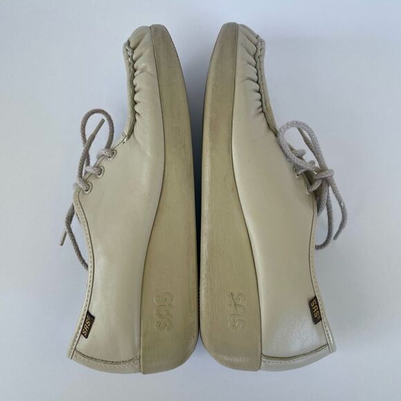 SAS Siesta Shoes Women Size 7 Bone Leather Handsewn Lace Up Oxfords Made in USA - Picture 3 of 9